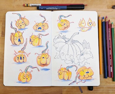 Pumpkin Sketchbook Spread